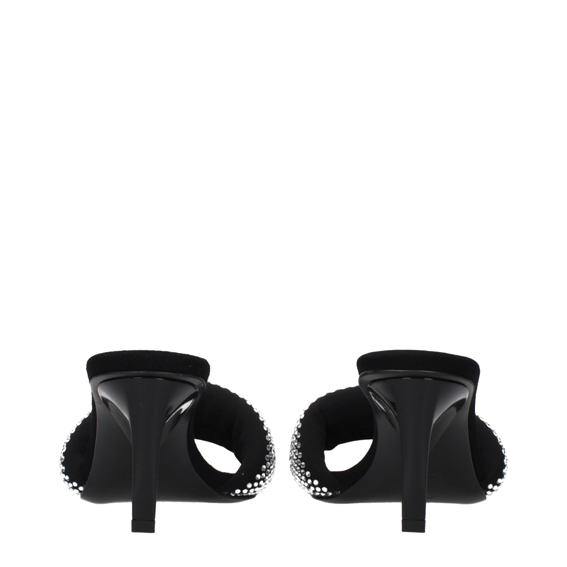 Black Fabric Platform Sandals