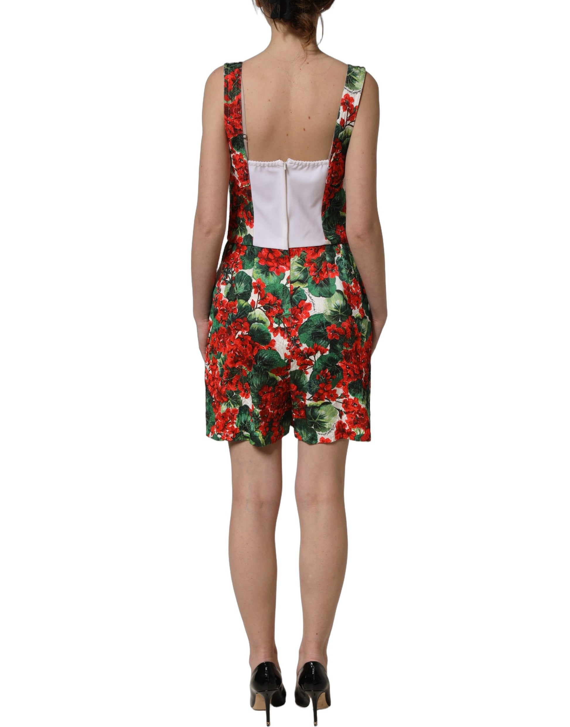 Multicolor Geranium Print A-line Mini Dress