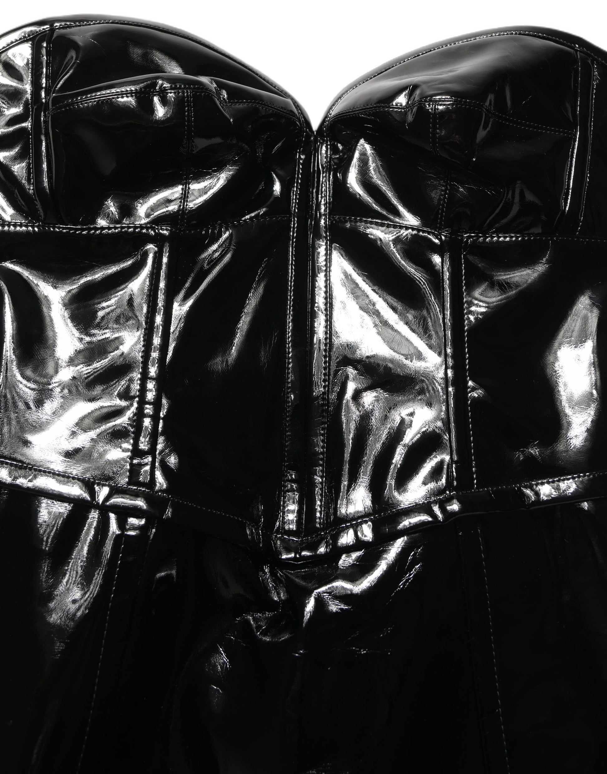 Black Patent Leather Corset Style Mini Dress
