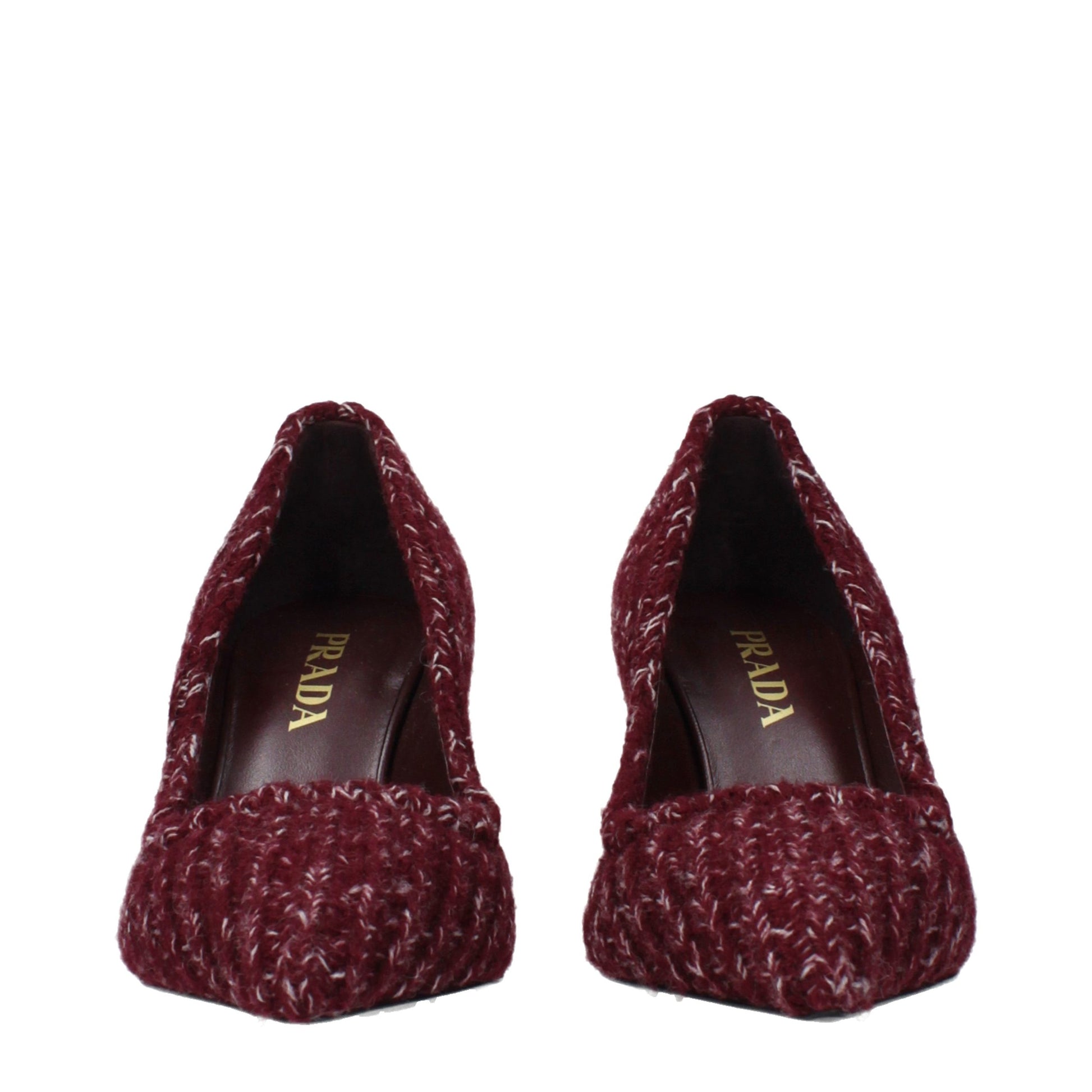 Red Fabric Mid Heel Pumps