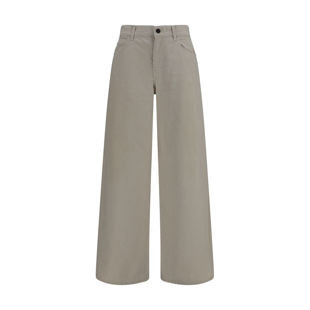 Beige Cotton Relaxed Fit Jeans