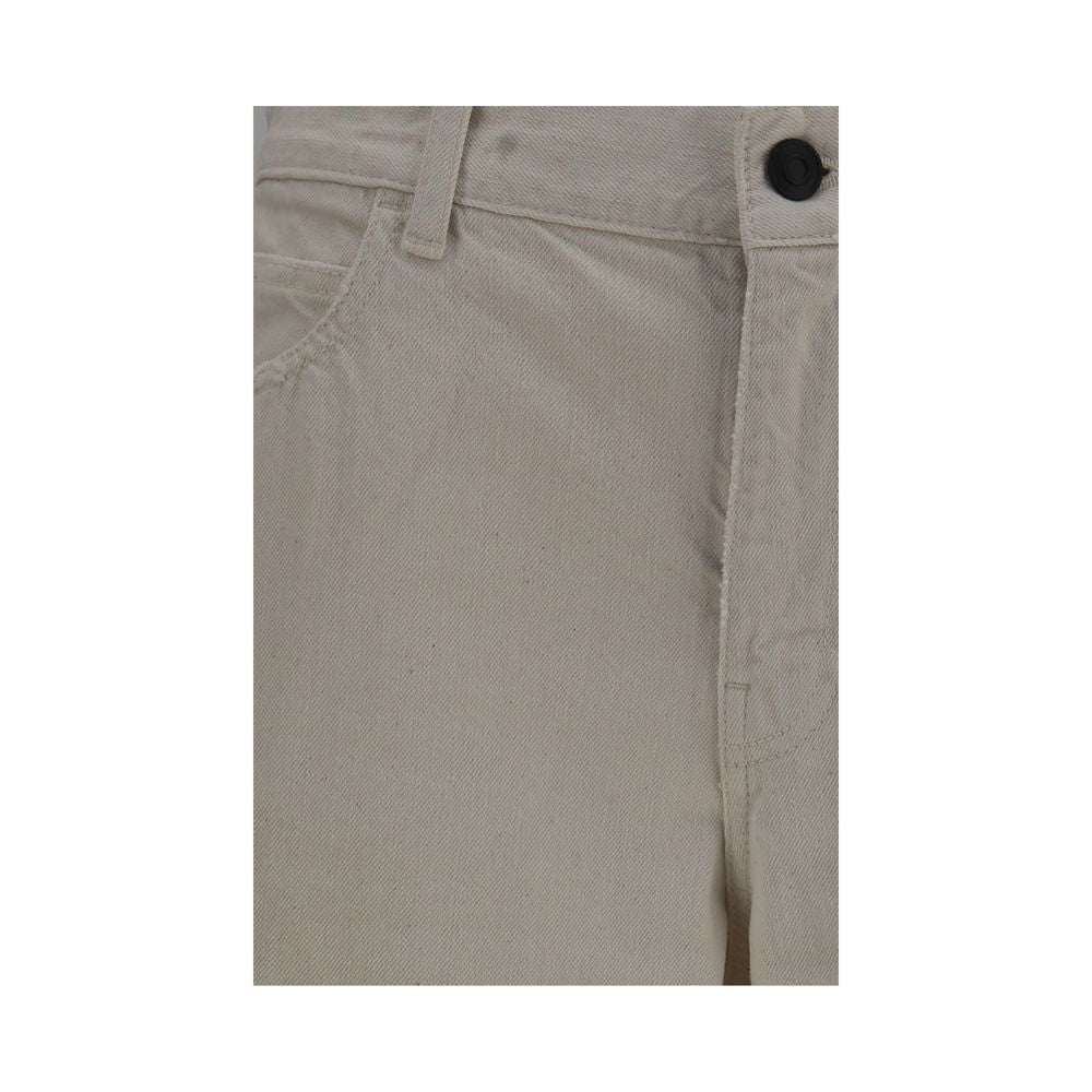 Beige Cotton Relaxed Fit Jeans