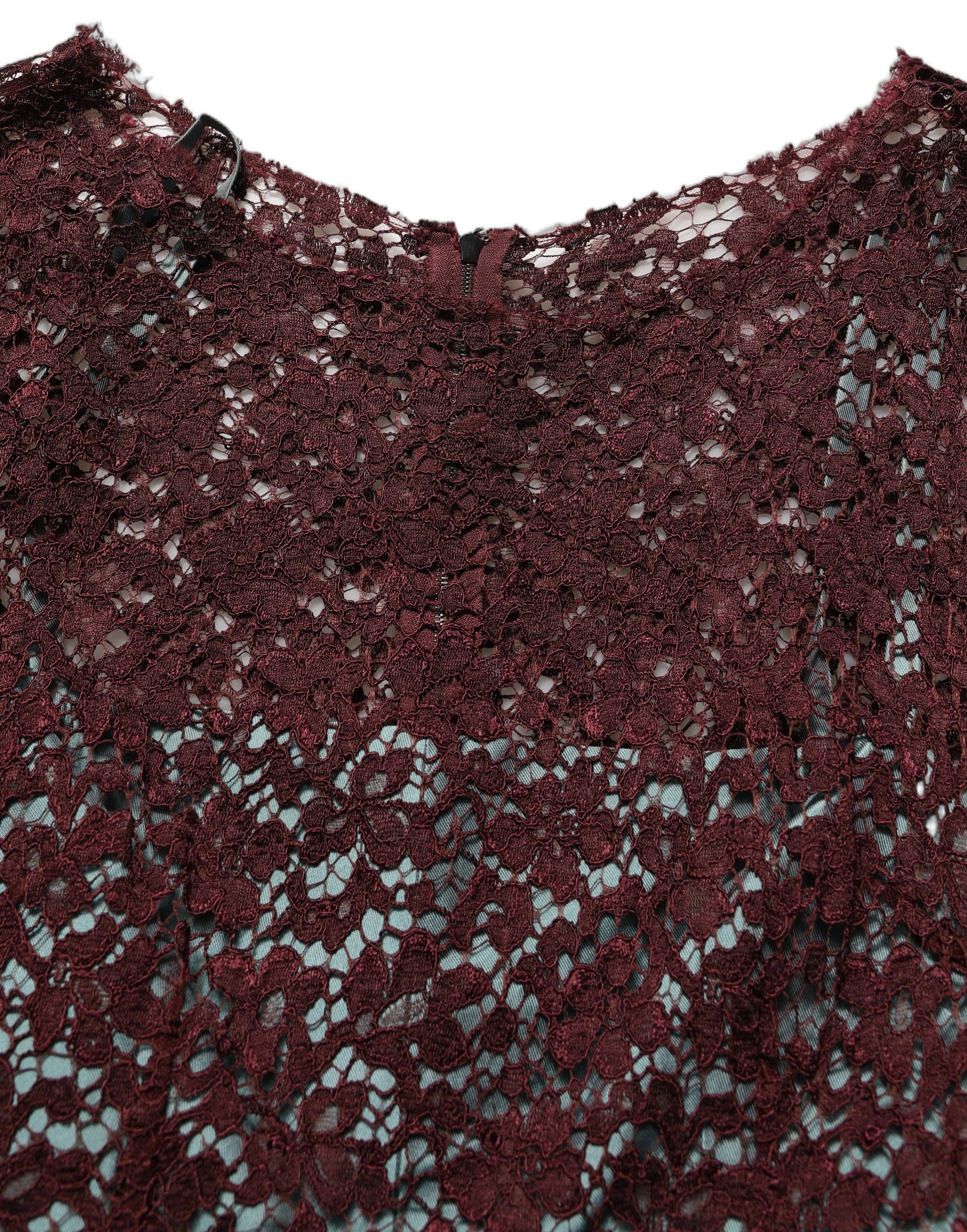 Multicolor Floral Lace Taffeta Pleated Midi Dress