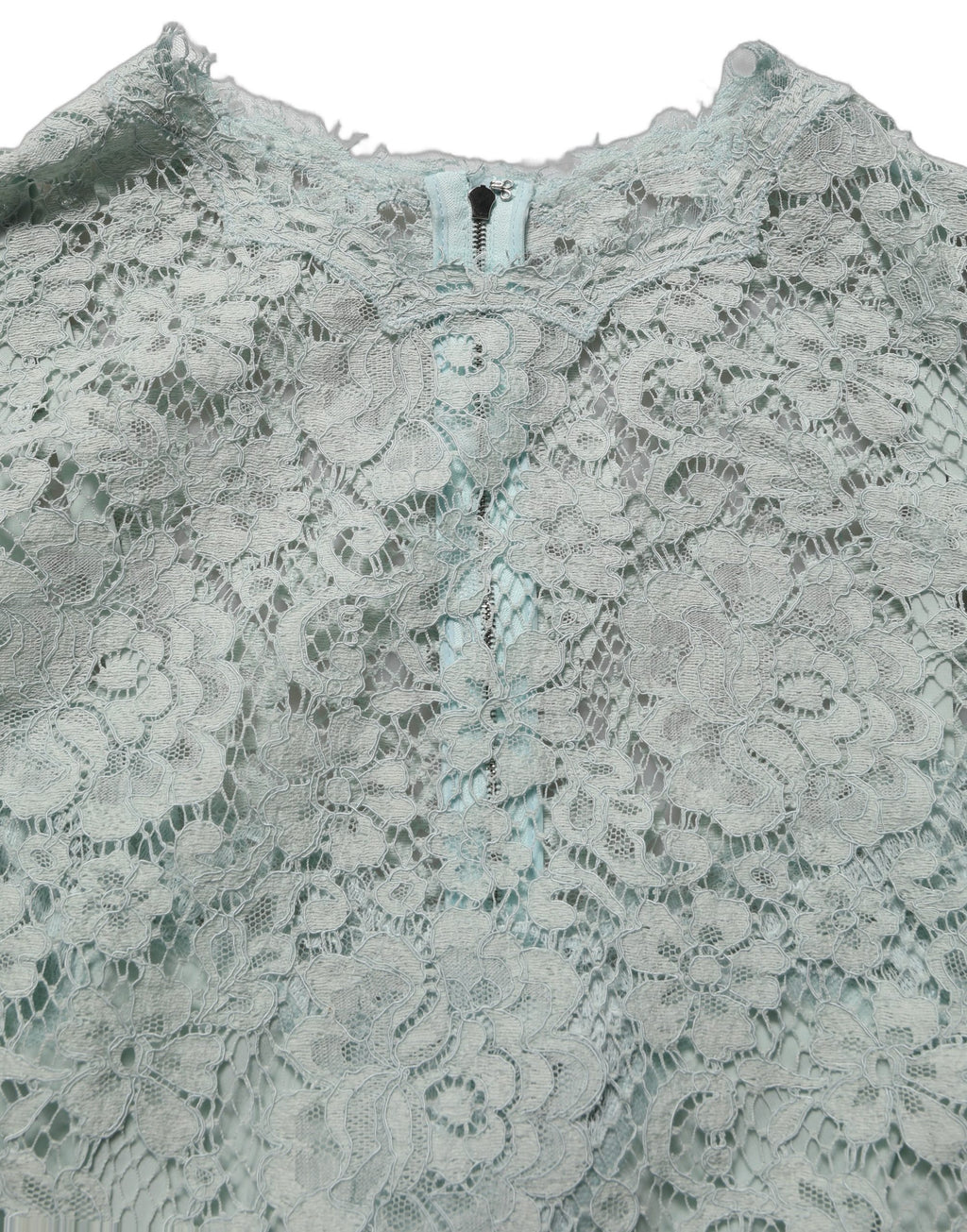 Mint Green Lace Sleeveless Knee Length Dress