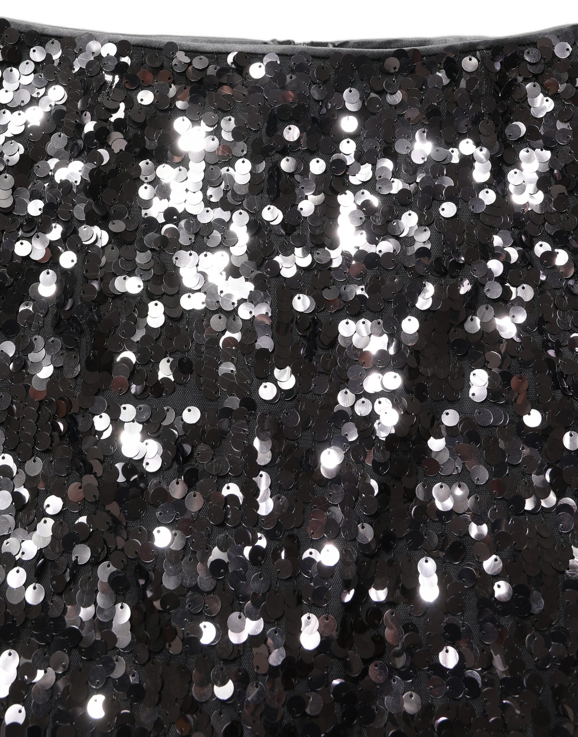 Brown Sequinned Embellished Pencil Cut Skirt