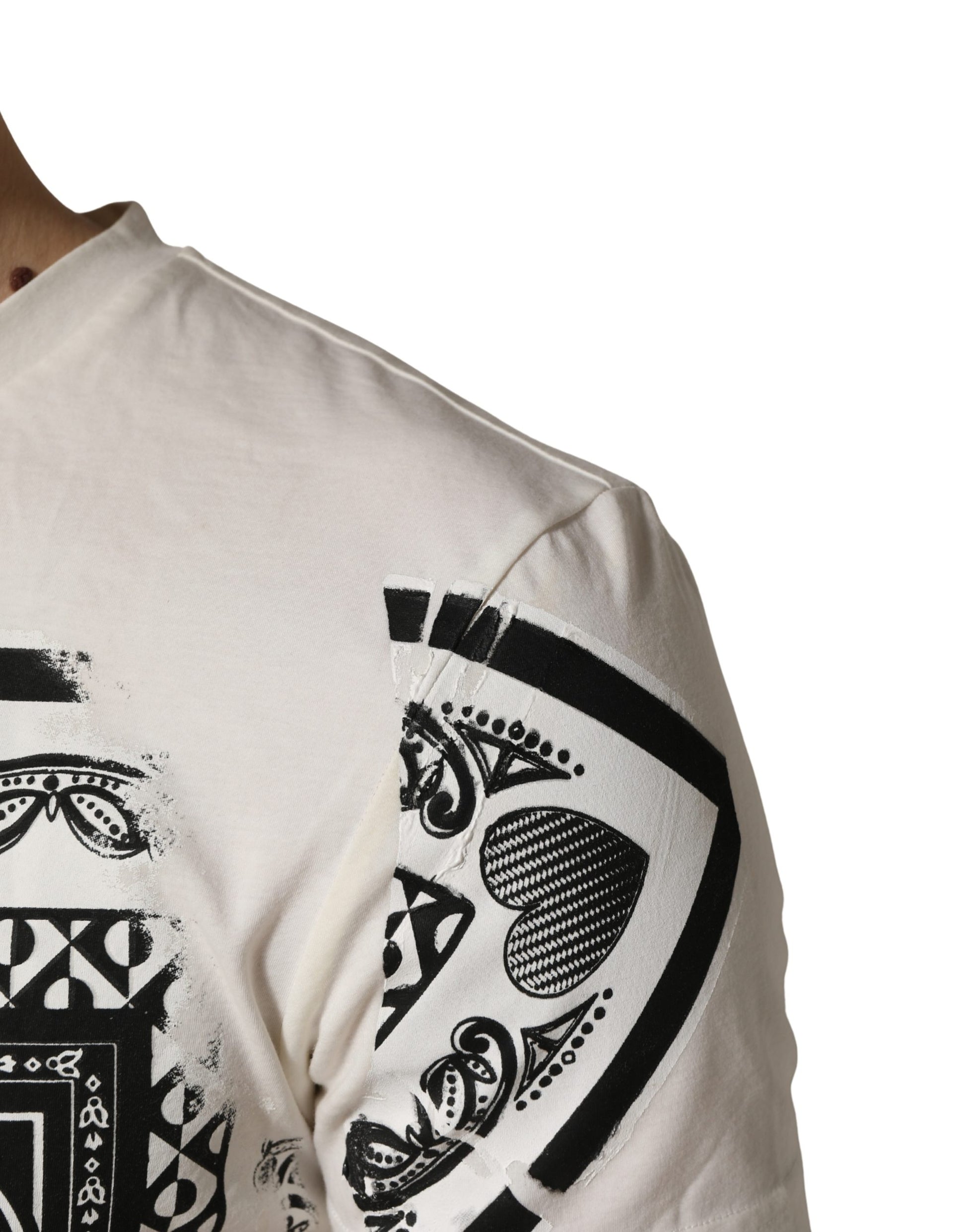 White Cotton Logo Bandana Print Men T-shirt