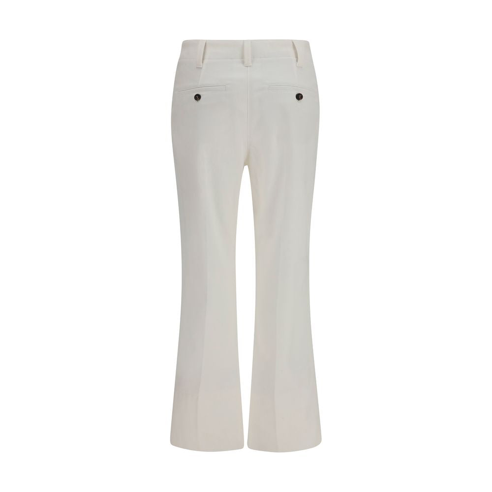 White Cotton Flared Pants