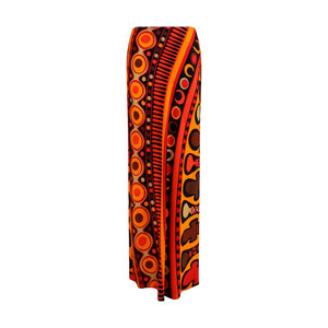 Orange Viscose Long Skirt