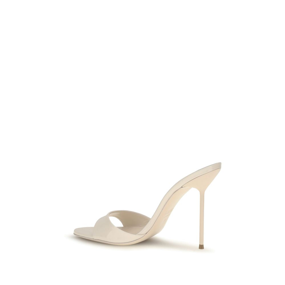 Beige Calf Leather Bos Taurus Stiletto Heel Sandals