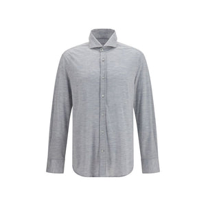 Blue Silk Dress Shirt