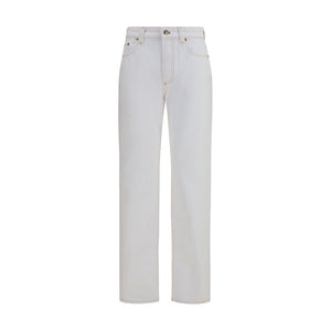 White Cotton High-Waisted Jean