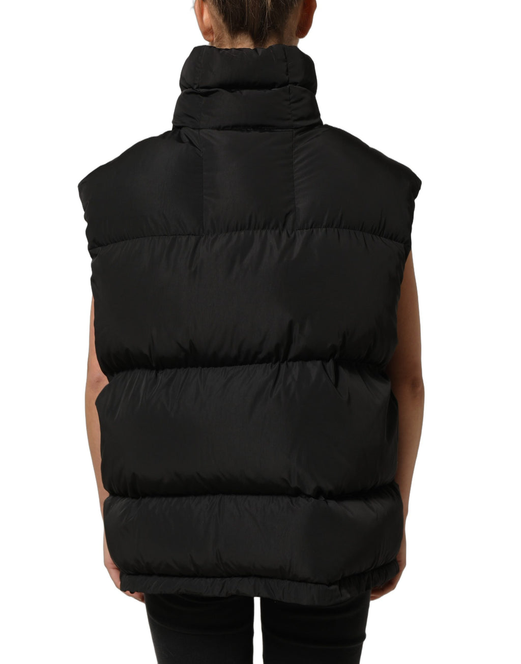 Black Polyester Sleeveless Padded Men Puffer Jacket