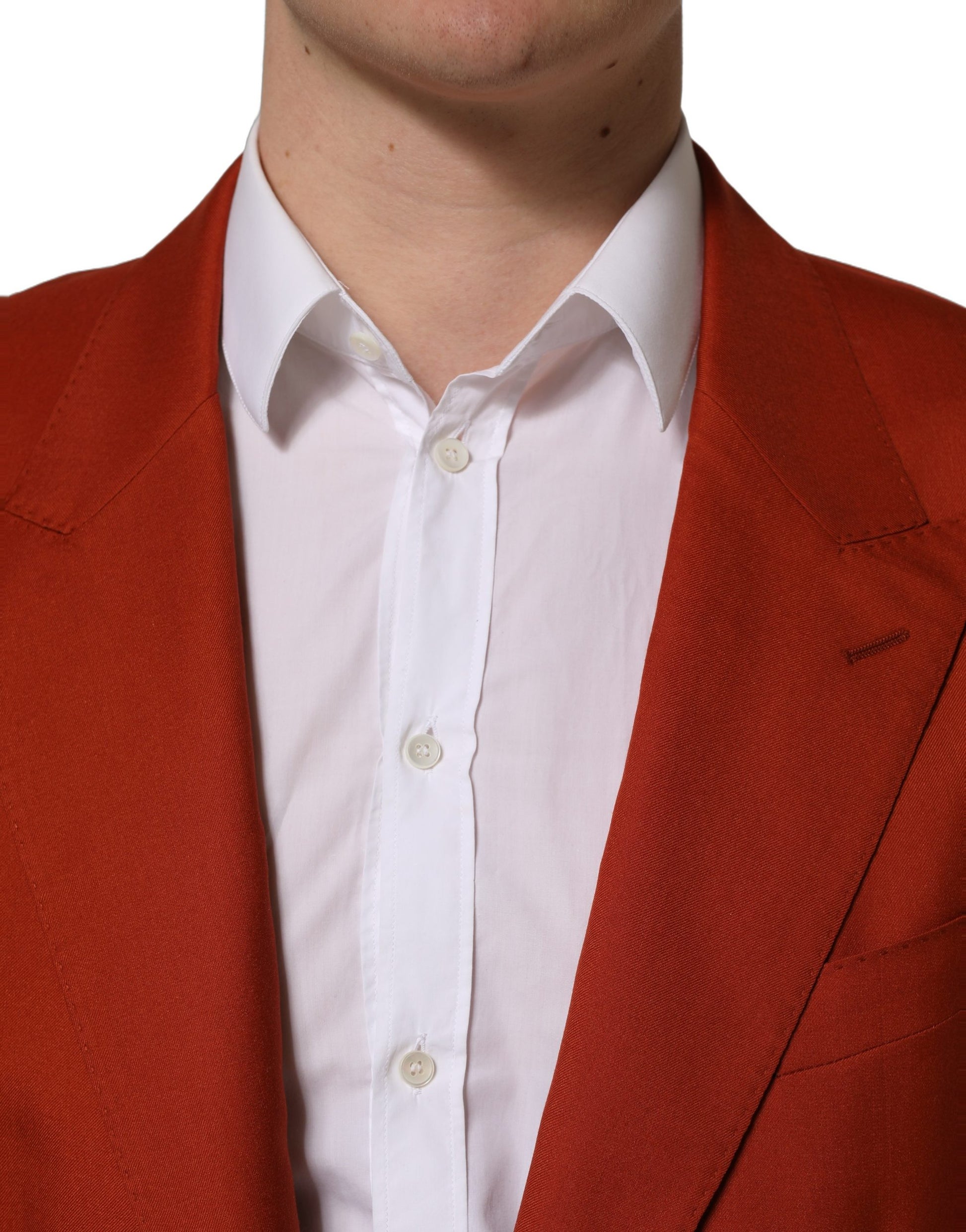 Red Cashmere Single Breasted Blazer Jacket