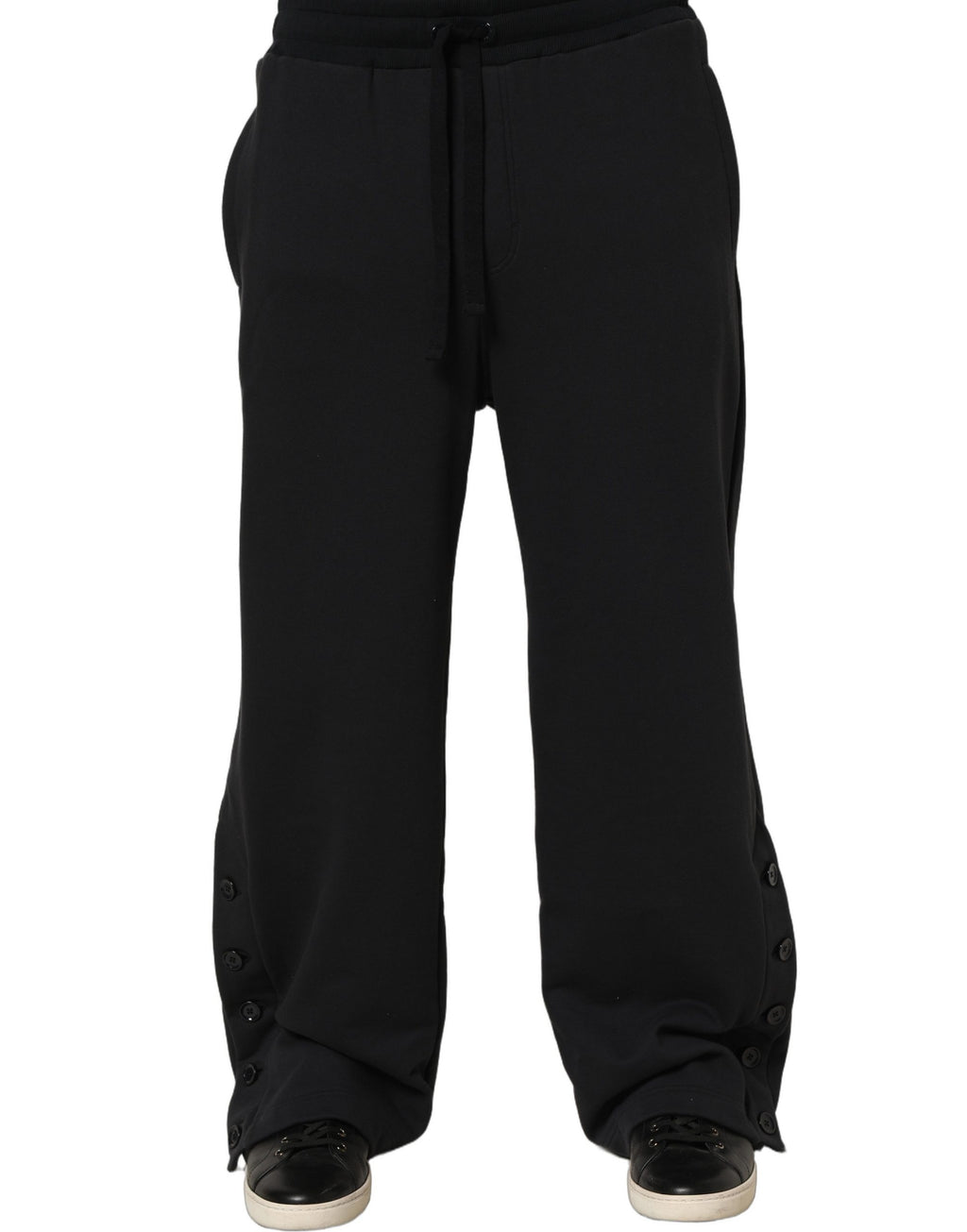 Black Drawstring Viscose Jogger Men Sweatpants Pants