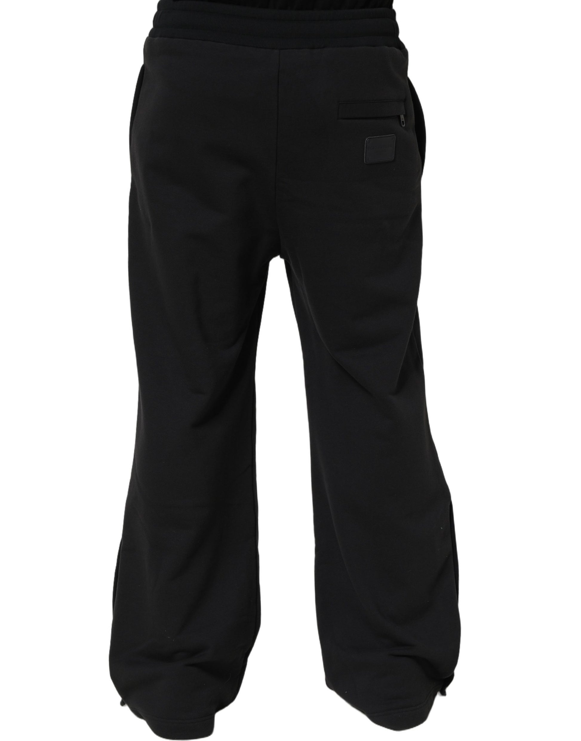 Black Drawstring Viscose Jogger Men Sweatpants Pants