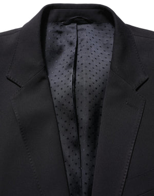 Black Wool Slim Fit Formal Men 2 Piece Suit