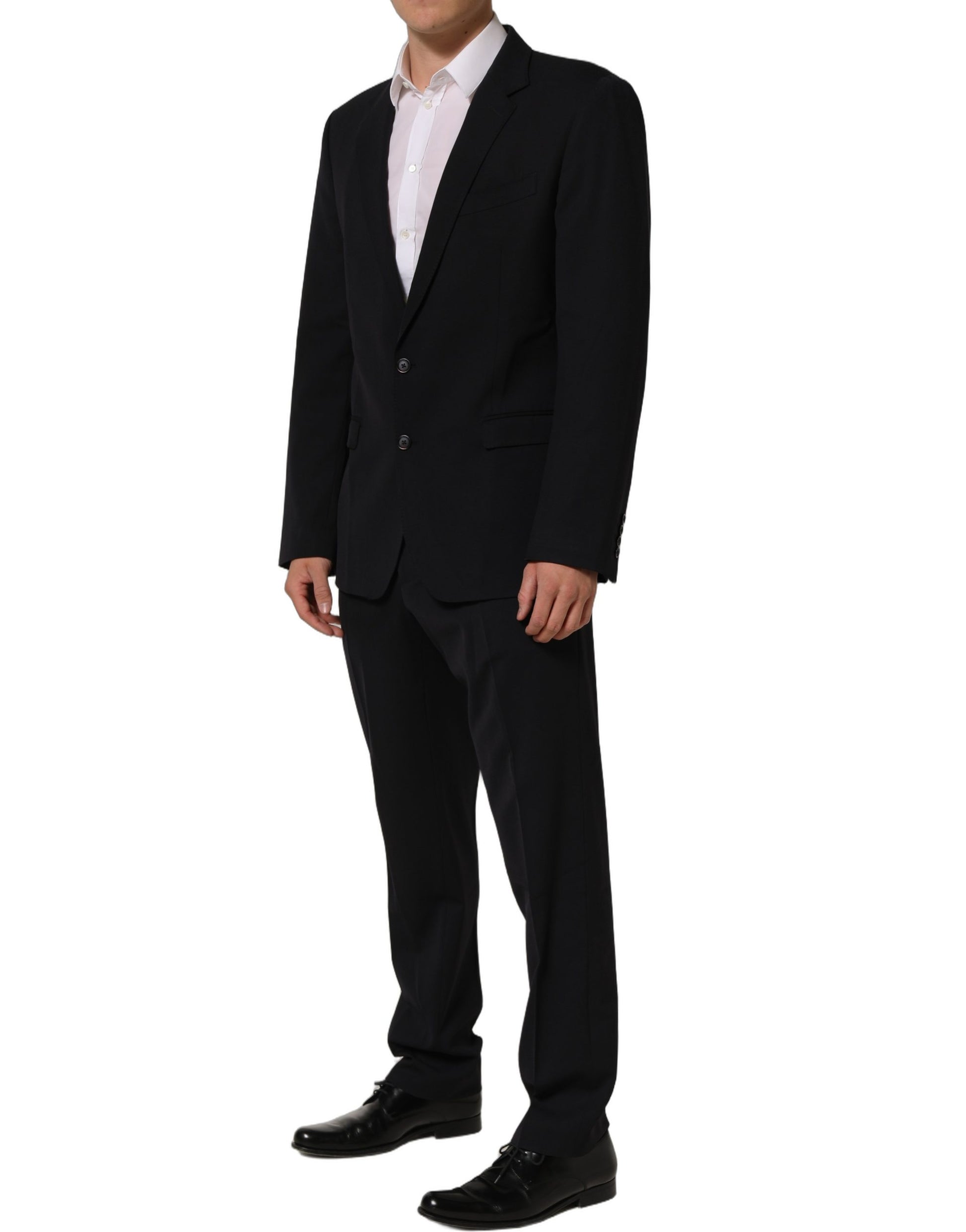 Black Wool Slim Fit Formal Men 2 Piece Suit
