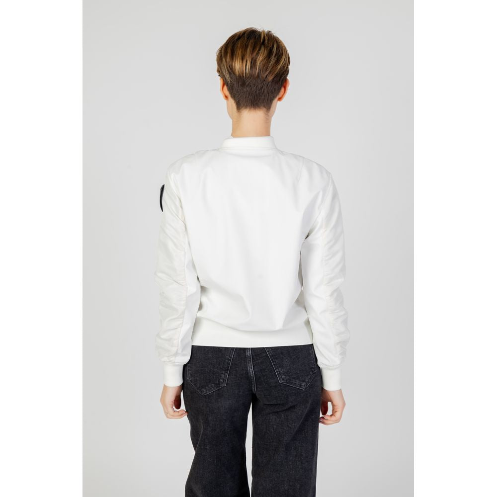 White Polyamide Bomber