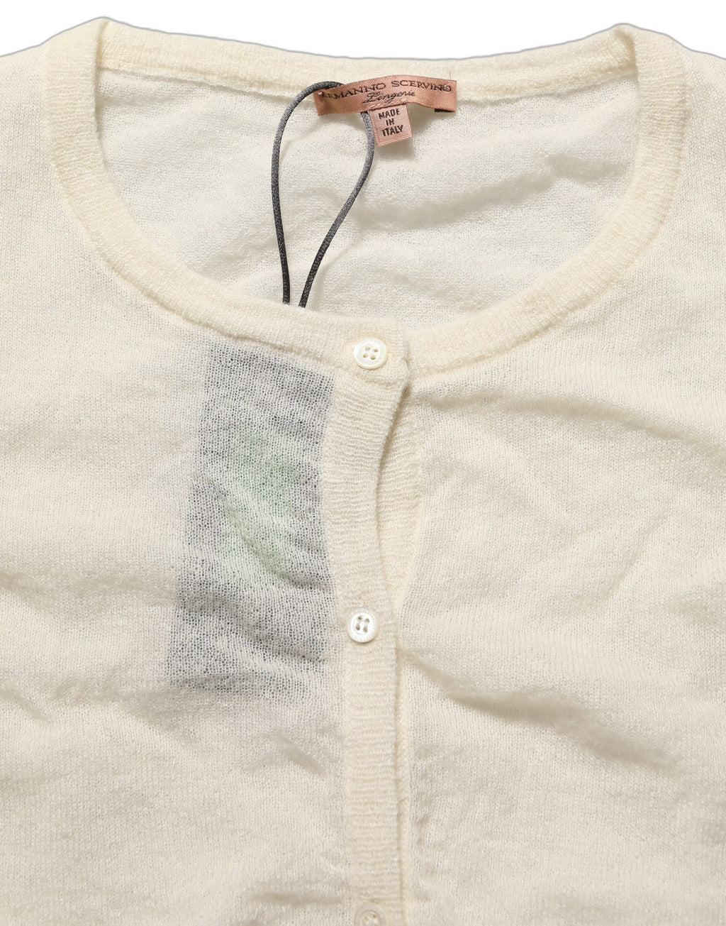 White Knit Cropped Wool Cardigan Sweater