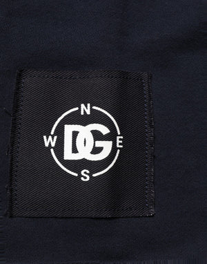 Dark Blue Logo Cotton Sweatshirt Sweater