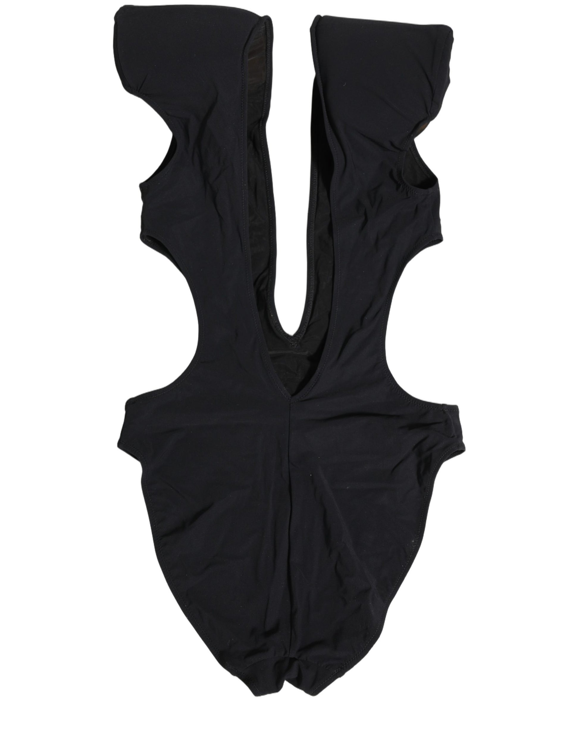 Black Logo Embellished Cutout One Piece Swimwear