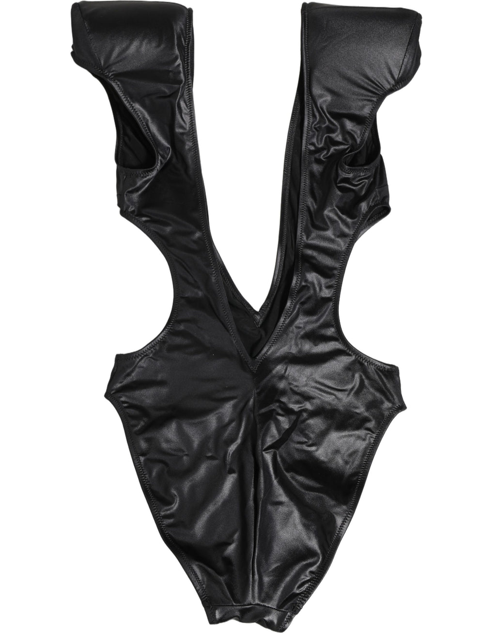Black Deep V-Neck Cutout One Piece Swimwear