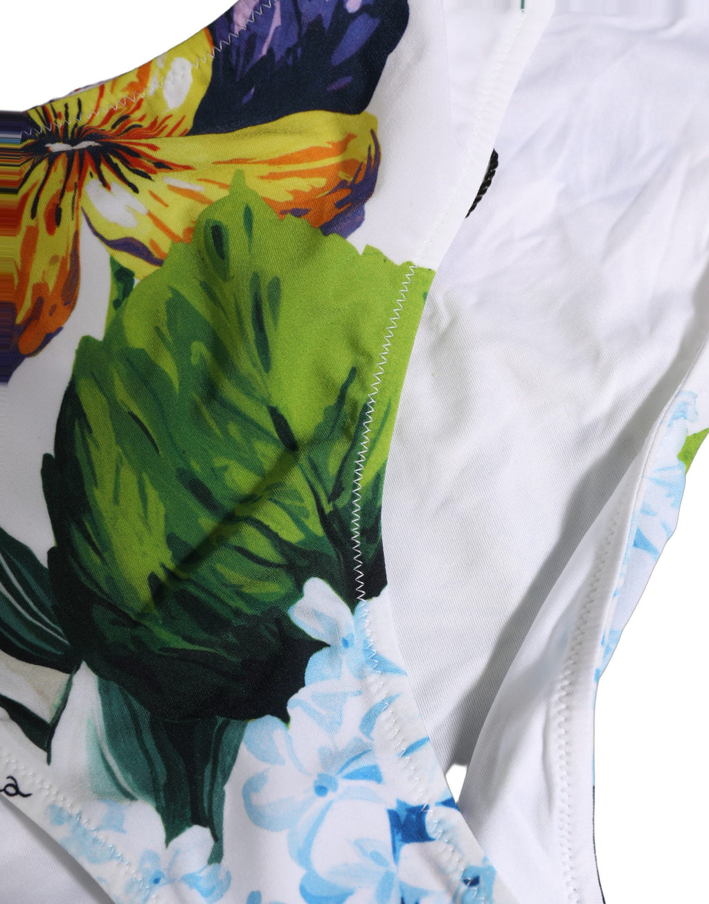 White Floral Bandeau Brief Two Piece Swimwear