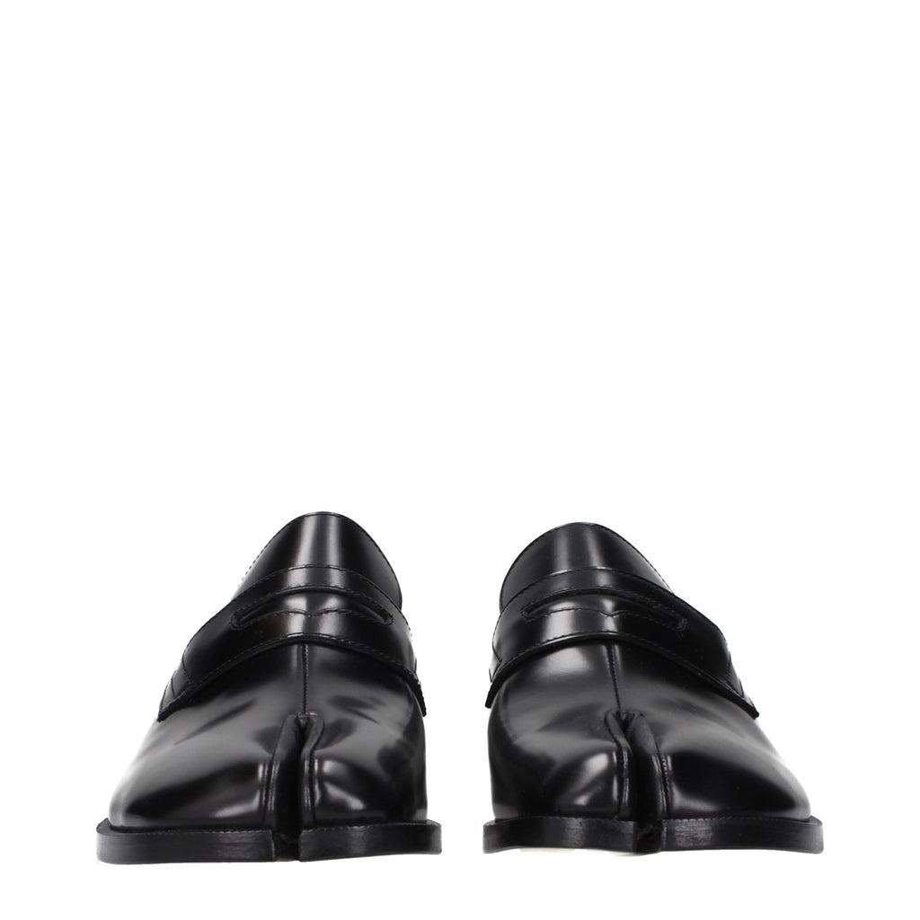 Black Leather Slip-On Loafers