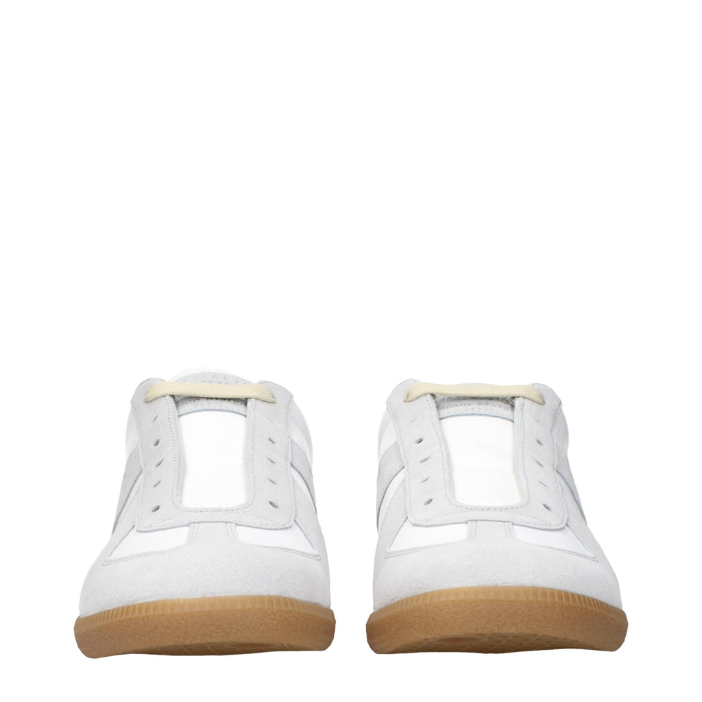White Leather Low Top Sneakers