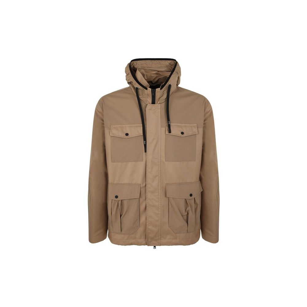 Brown Cotton Shell Jacket