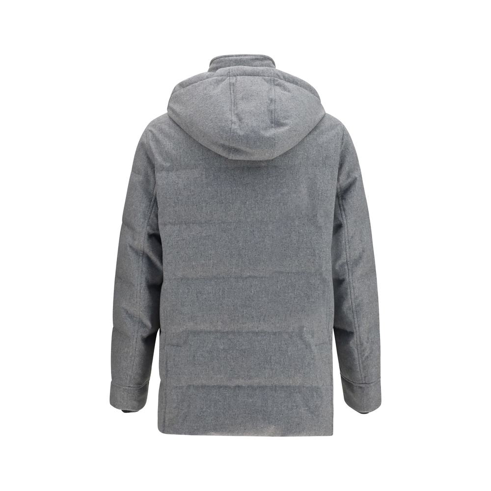 Gray Cashmere Full-Length Jacket