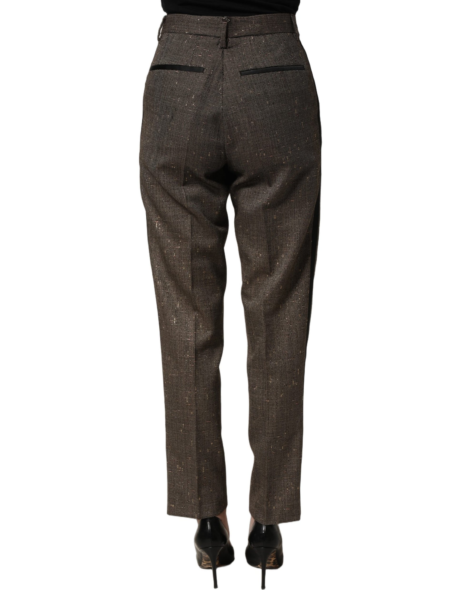 Dark Brown HighWaist Tapered Trouser Pants