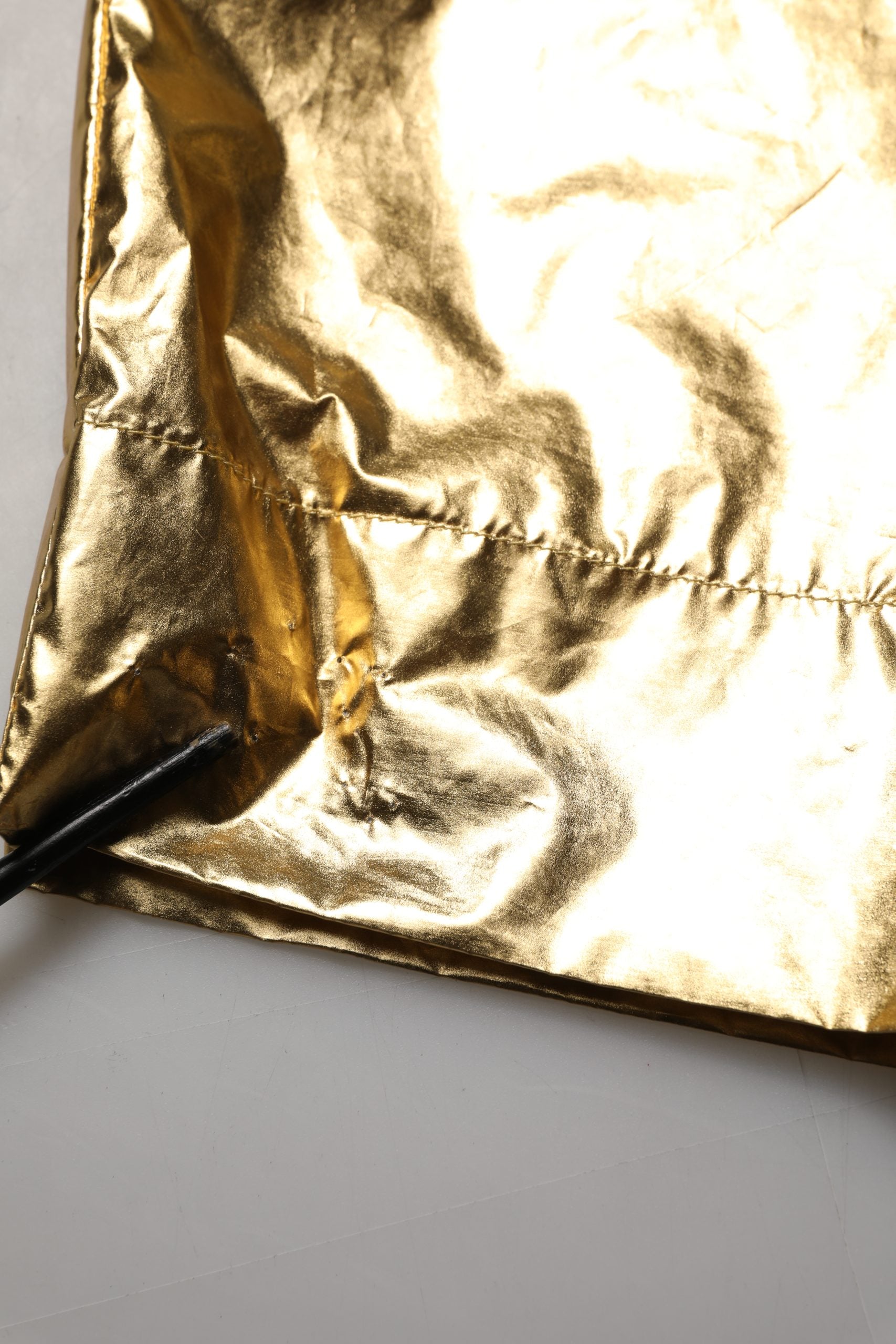 Metallic Gold High Waist Pleated Tapered Pants