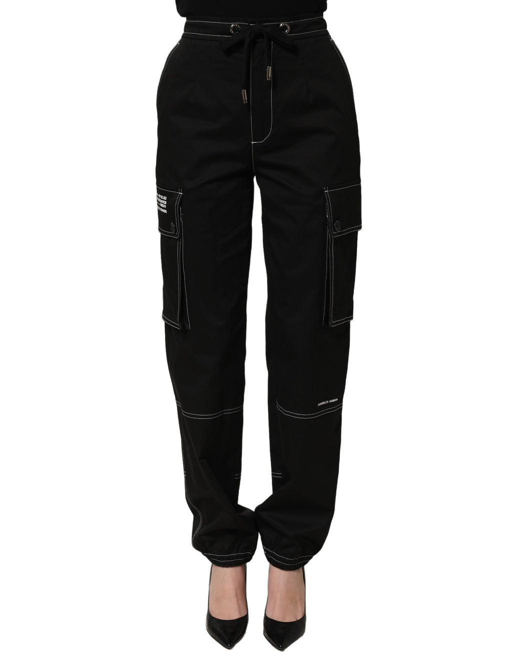 Black Vibe Cargo High Waist Straight Pants