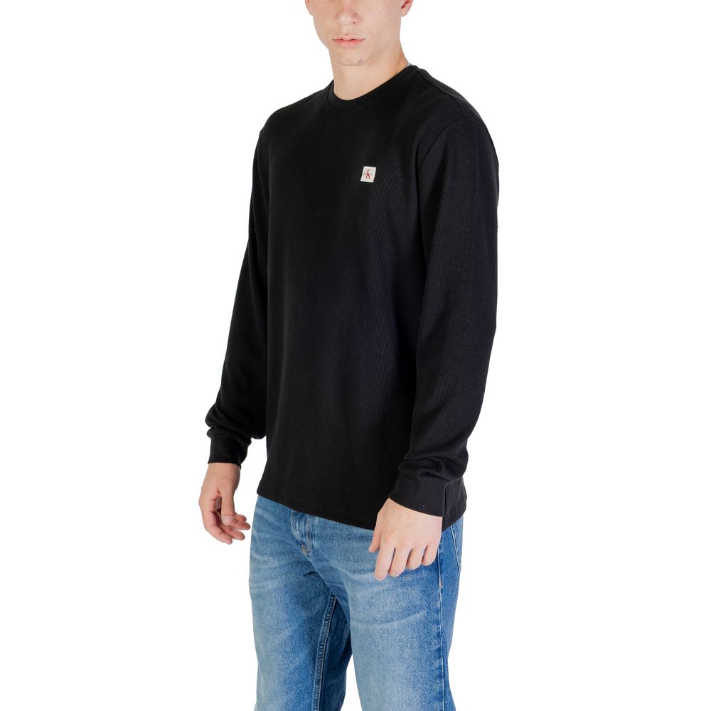 Black Cotton Long Sleeve T-Shirt