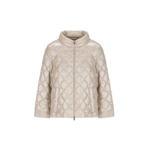 Beige Polyamide Full-Length Jacket