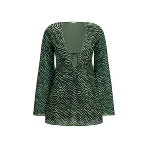 Bicolor Polyamide Casual Dress