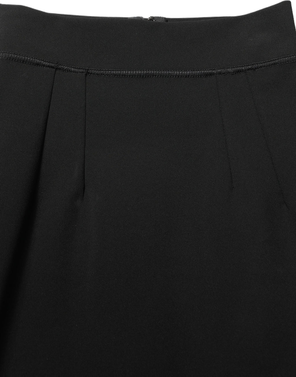 Black Nylon High Waist Fit Sheath Mini Skirt