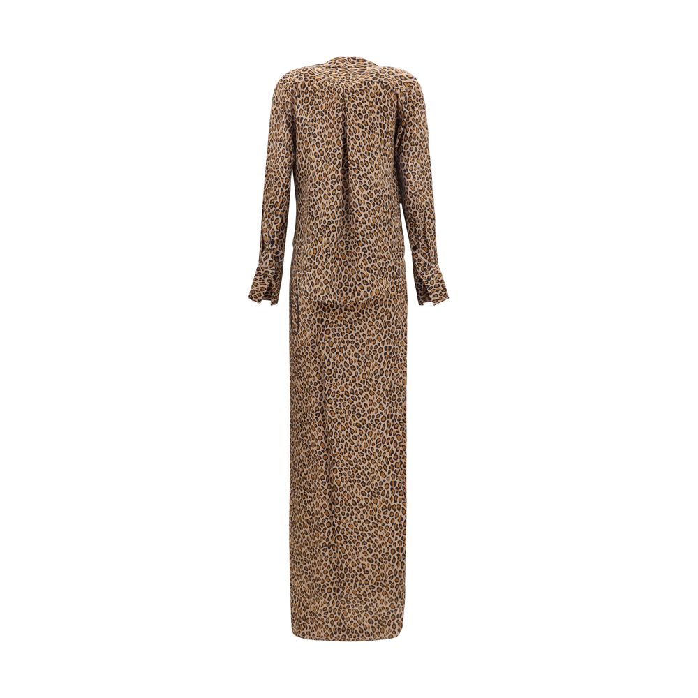 Beige Silk Long Dress