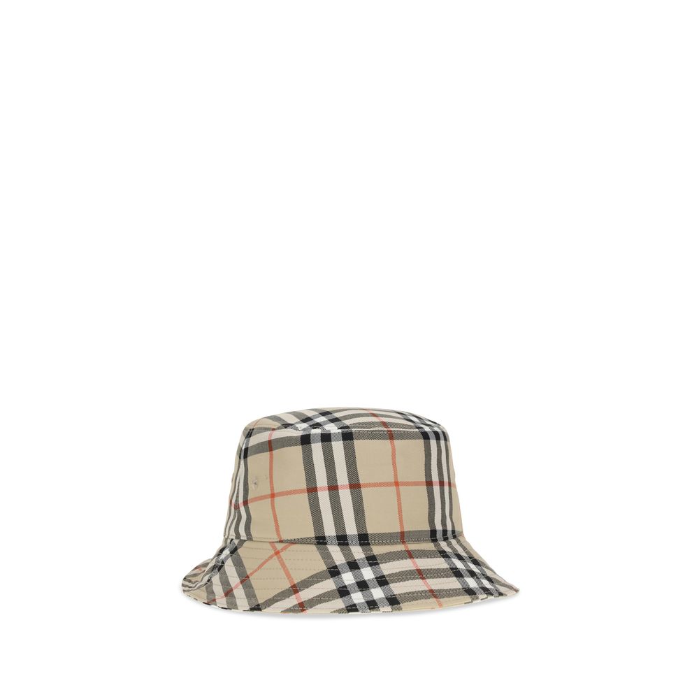 Beige Cotton Bucket Hat