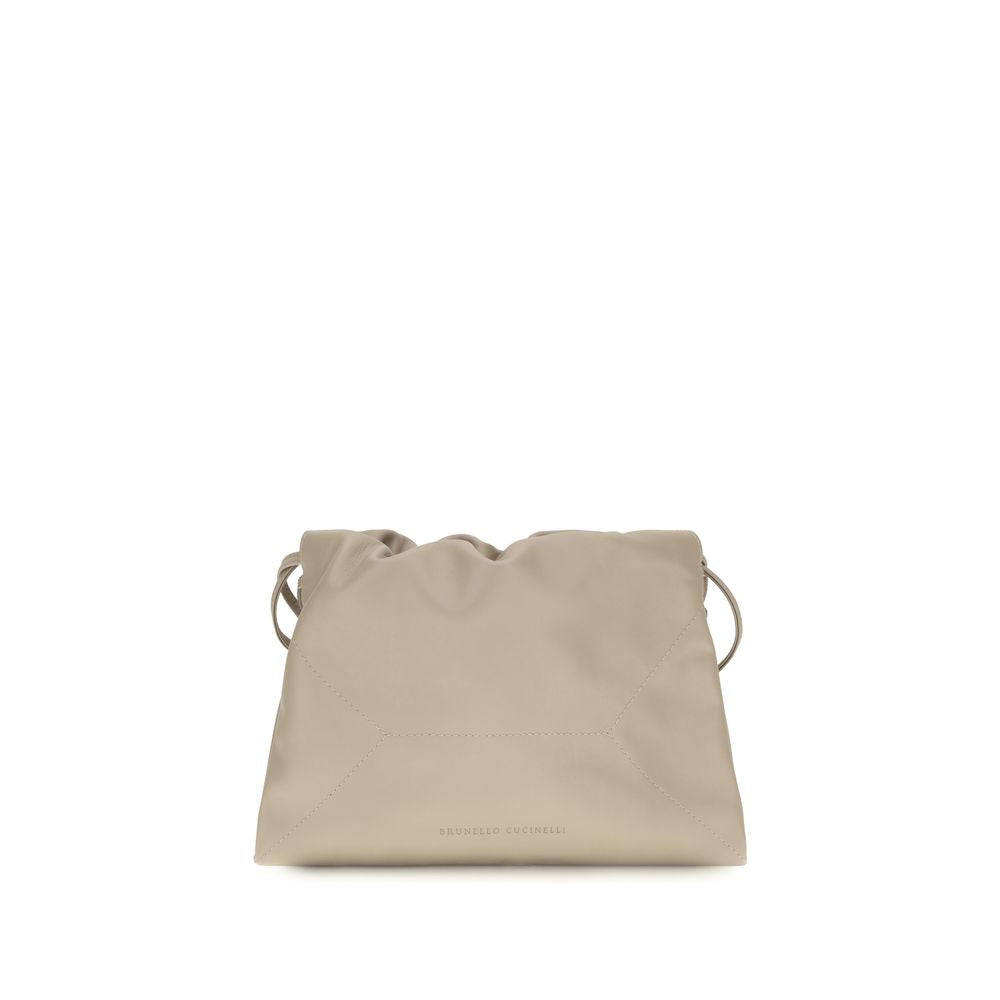 Beige Calf Leather Bos Taurus Shoulder Bag