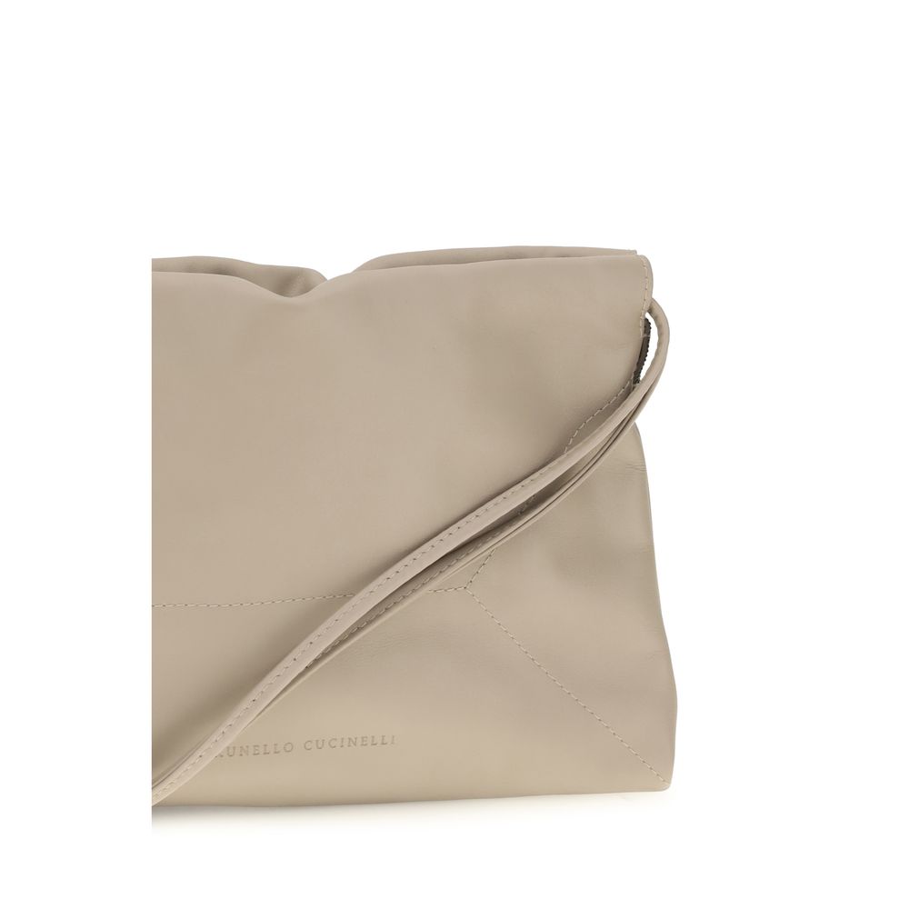 Beige Calf Leather Bos Taurus Shoulder Bag