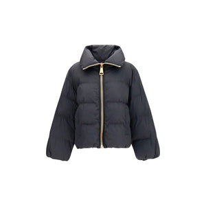 Black Viscose Full-Length Jacket