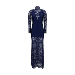 Blue Polyamide Long Dress