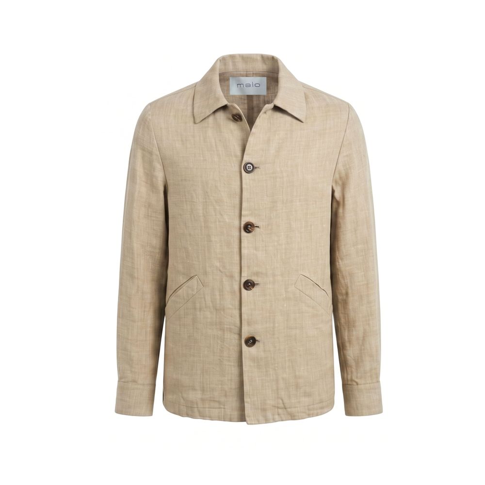 Beige Linen Men Jacket