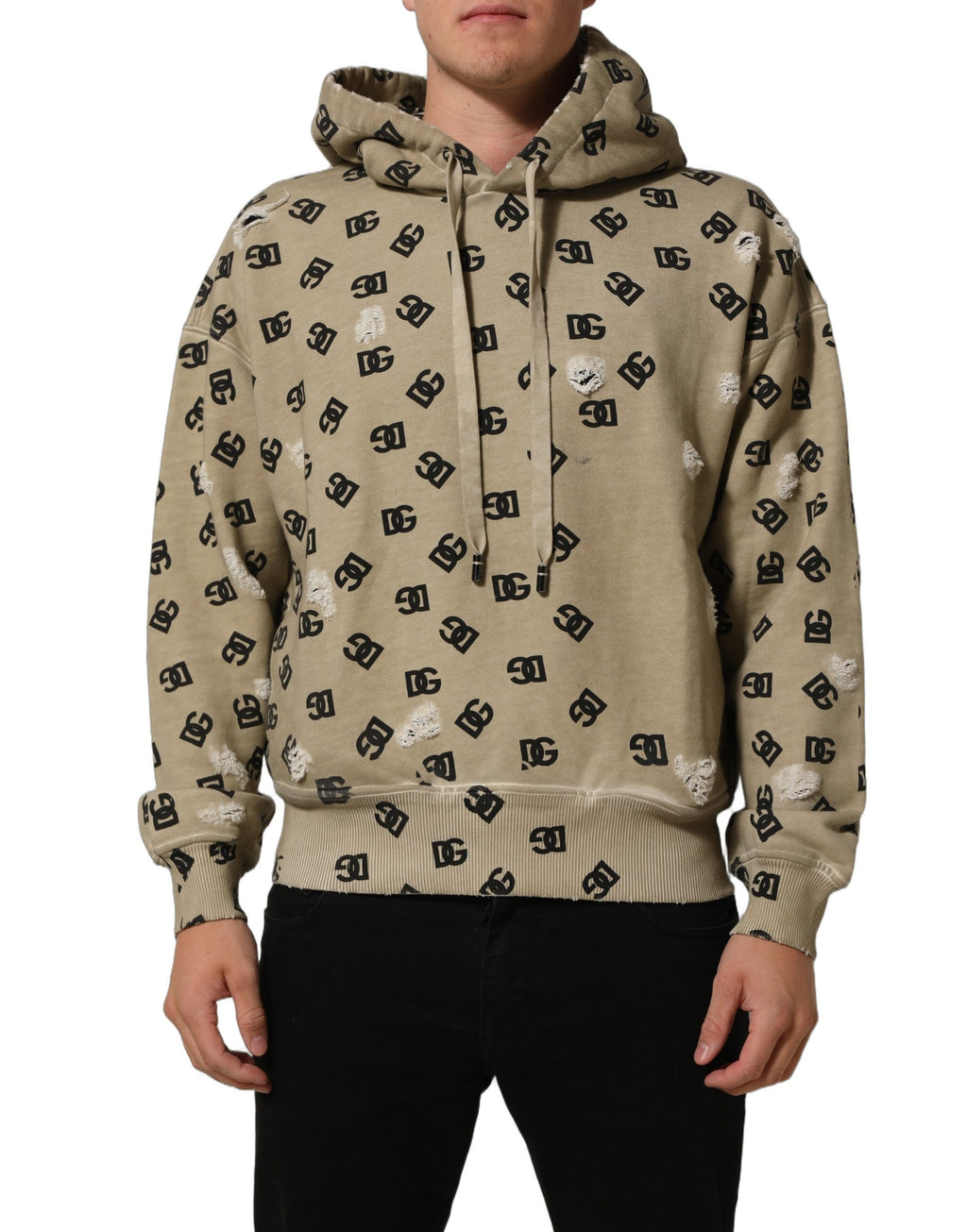 Brown Cotton Logo Hooded Sweatshirt Sweater