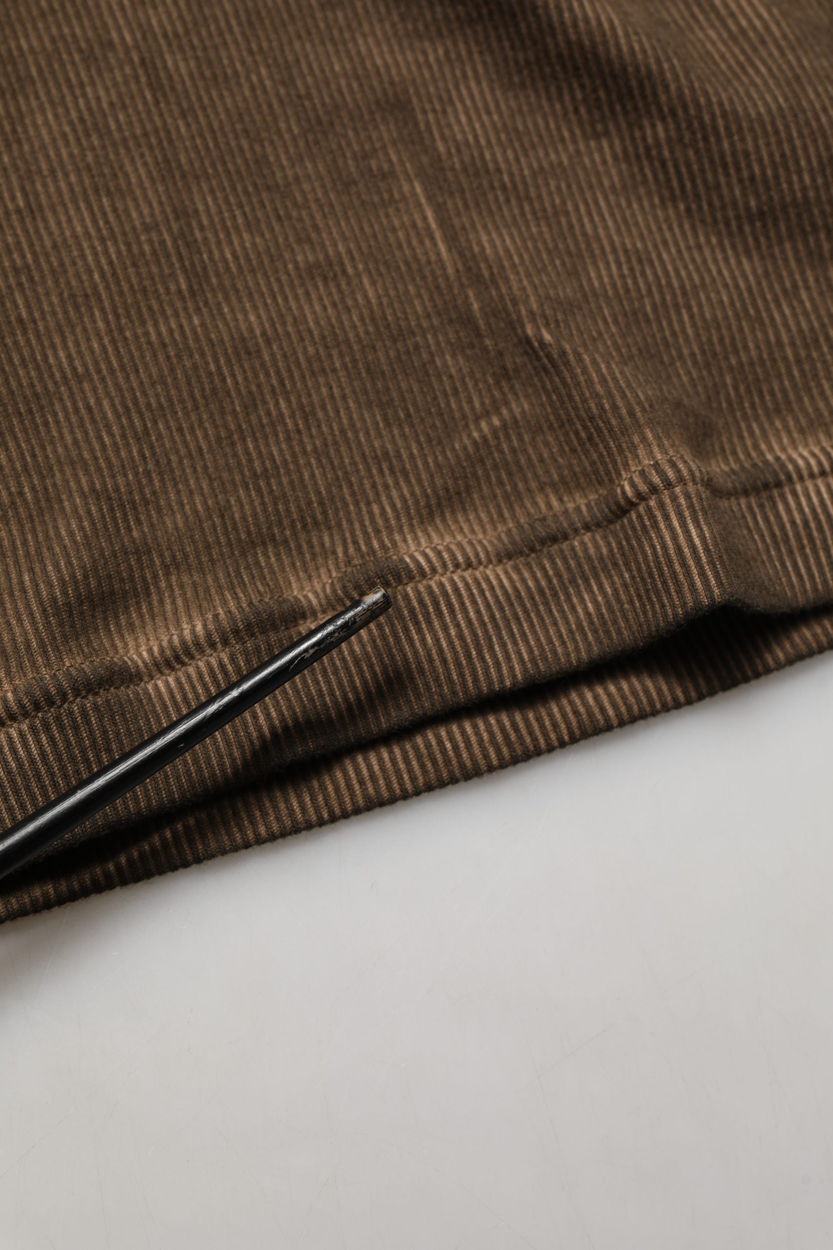 Brown Cotton Buttoned Henley Pullover Sweater