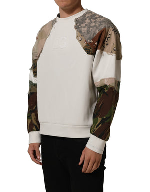Multicolor Camo Patchwork Sweatshirt Sweater