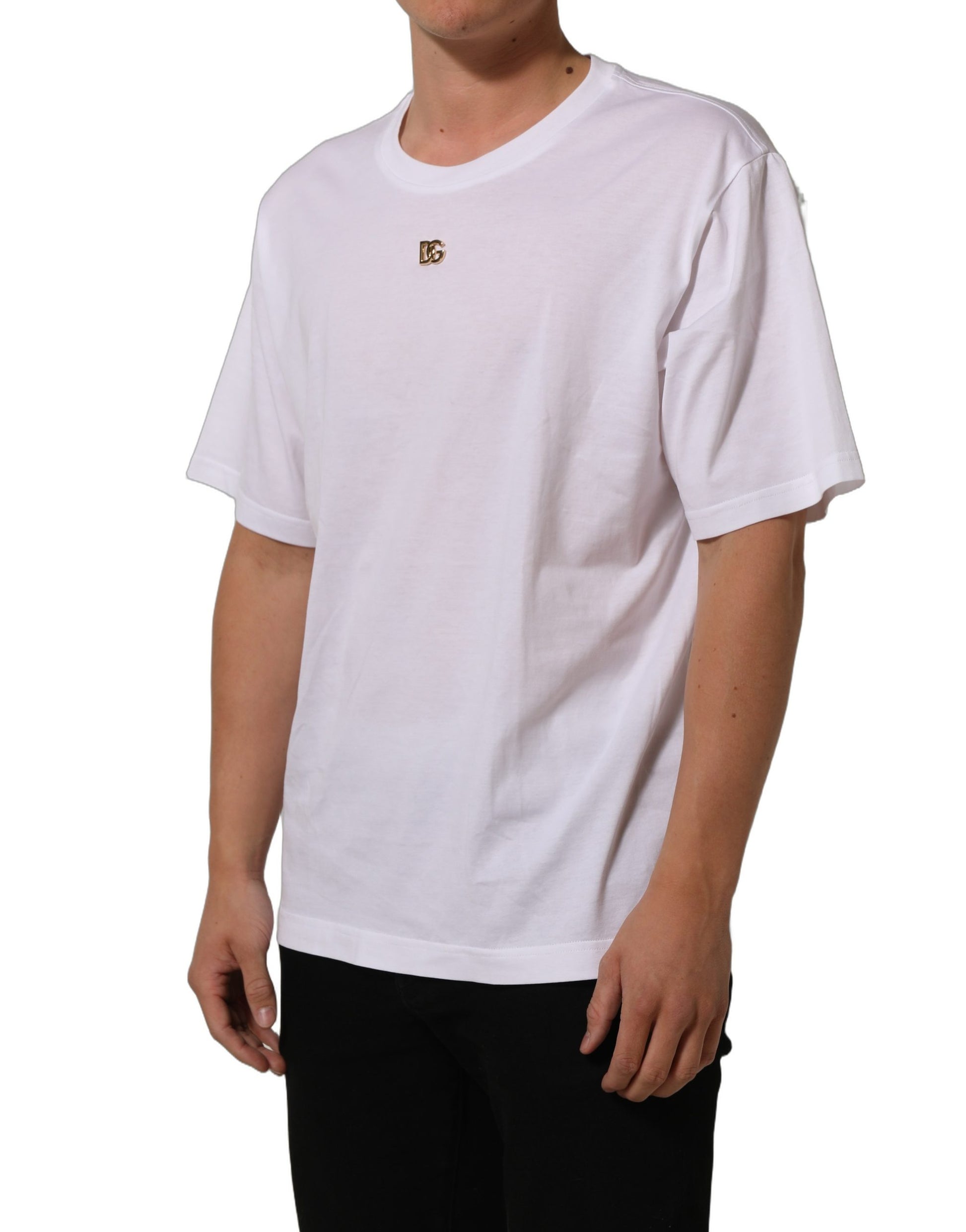 White Metal DG Logo Short Sleeves T-shirt
