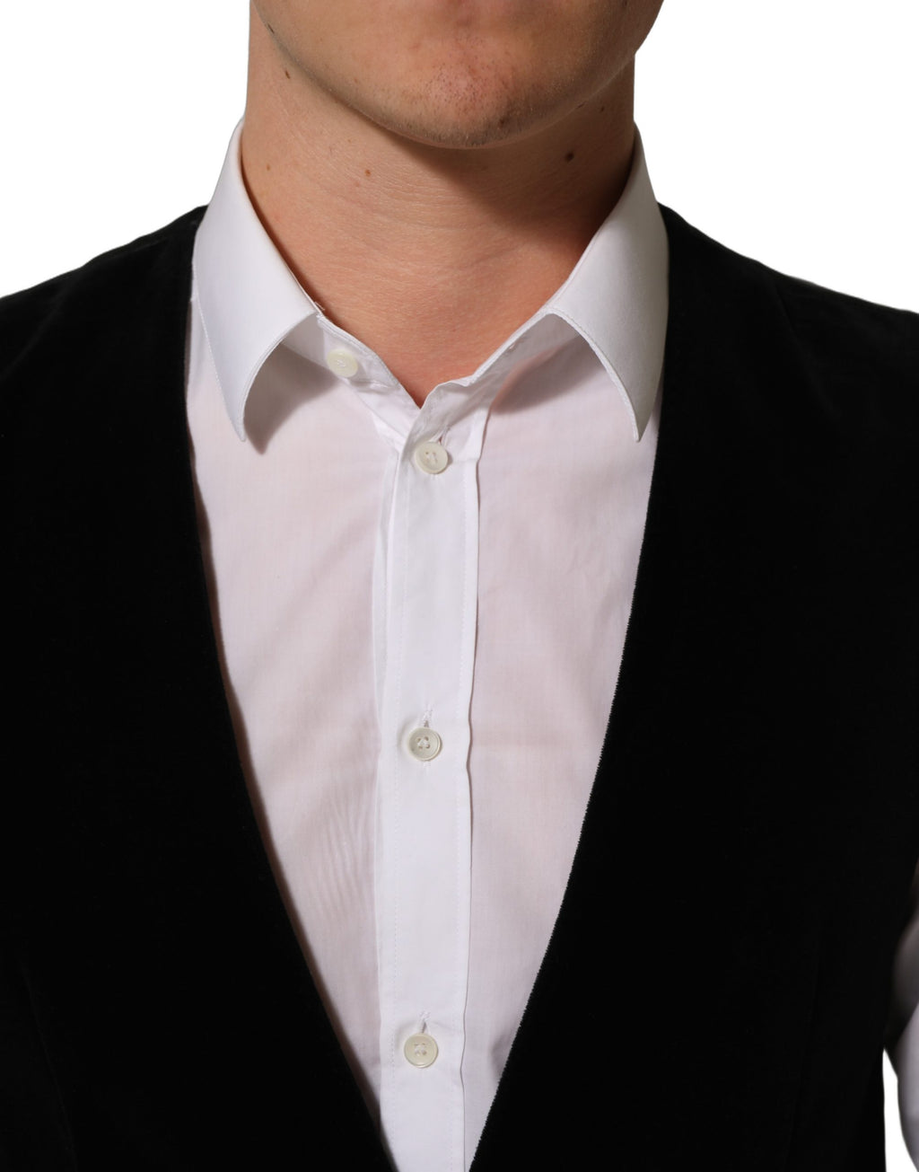 Black Wool Blend Waistcoat Formal Dress Vest
